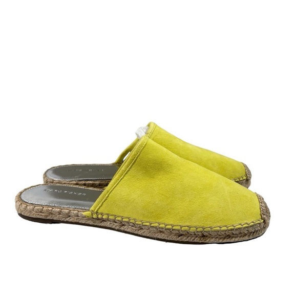 Marc Fisher BRAND NEW Bright Yellow Suede Espadrille Slip On Mules - Picture 4 of 10